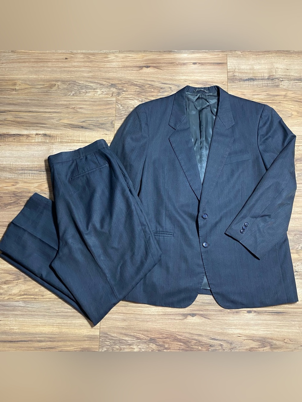 Men’s Vintage 80s 2 Piece Houston Tailor Hong Kong Pin Striped Suit Size